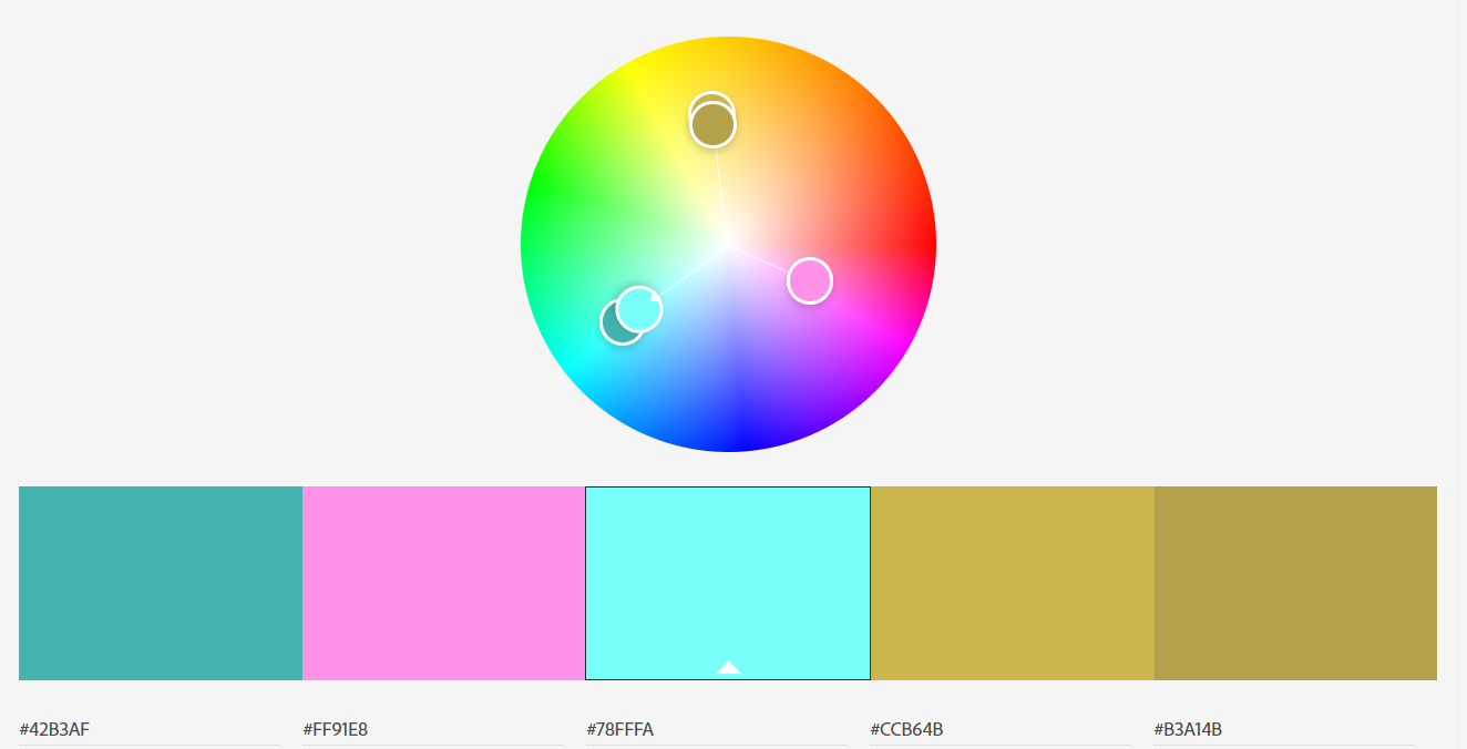 colour wheel showing triadic colours